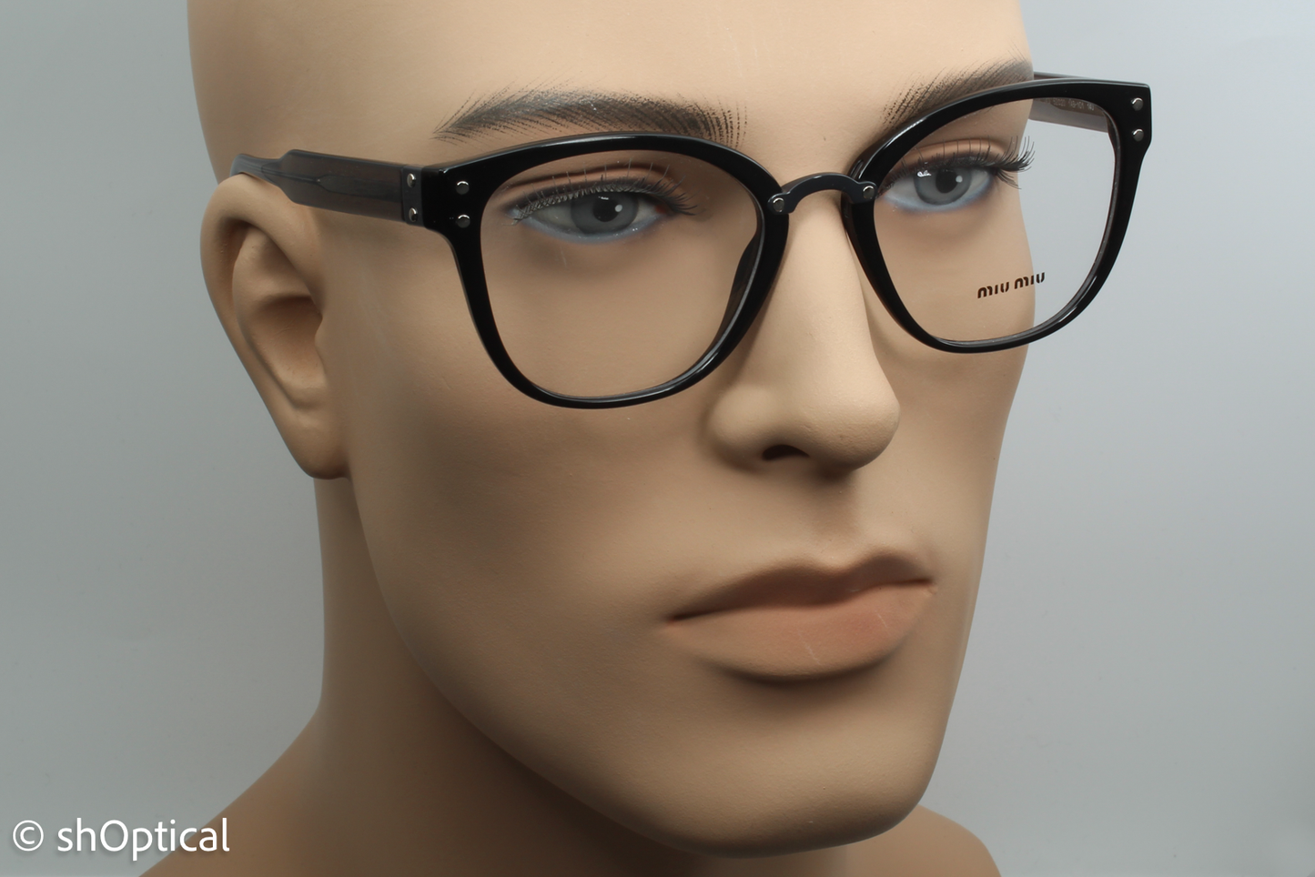 Miu Miu VMU04Q  Unisex Square Glasses Frame Black 52mm