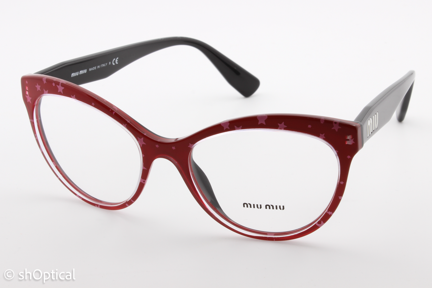 Miu Miu VMU04R  Female Cat Eye Glasses Frame Red 51mm