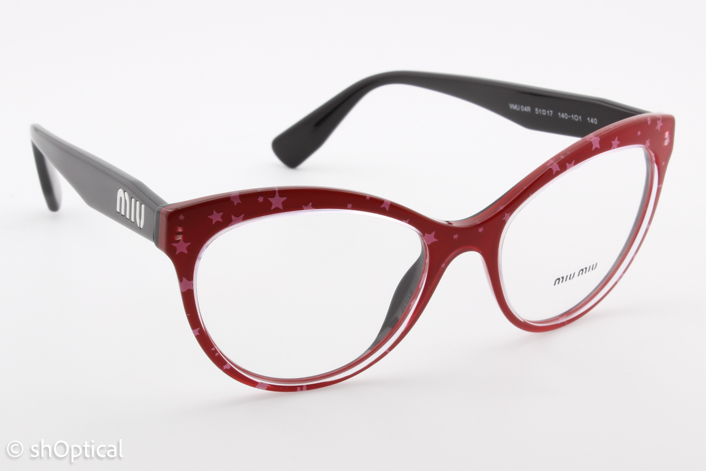 Miu Miu VMU04R  Female Cat Eye Glasses Frame Red 51mm