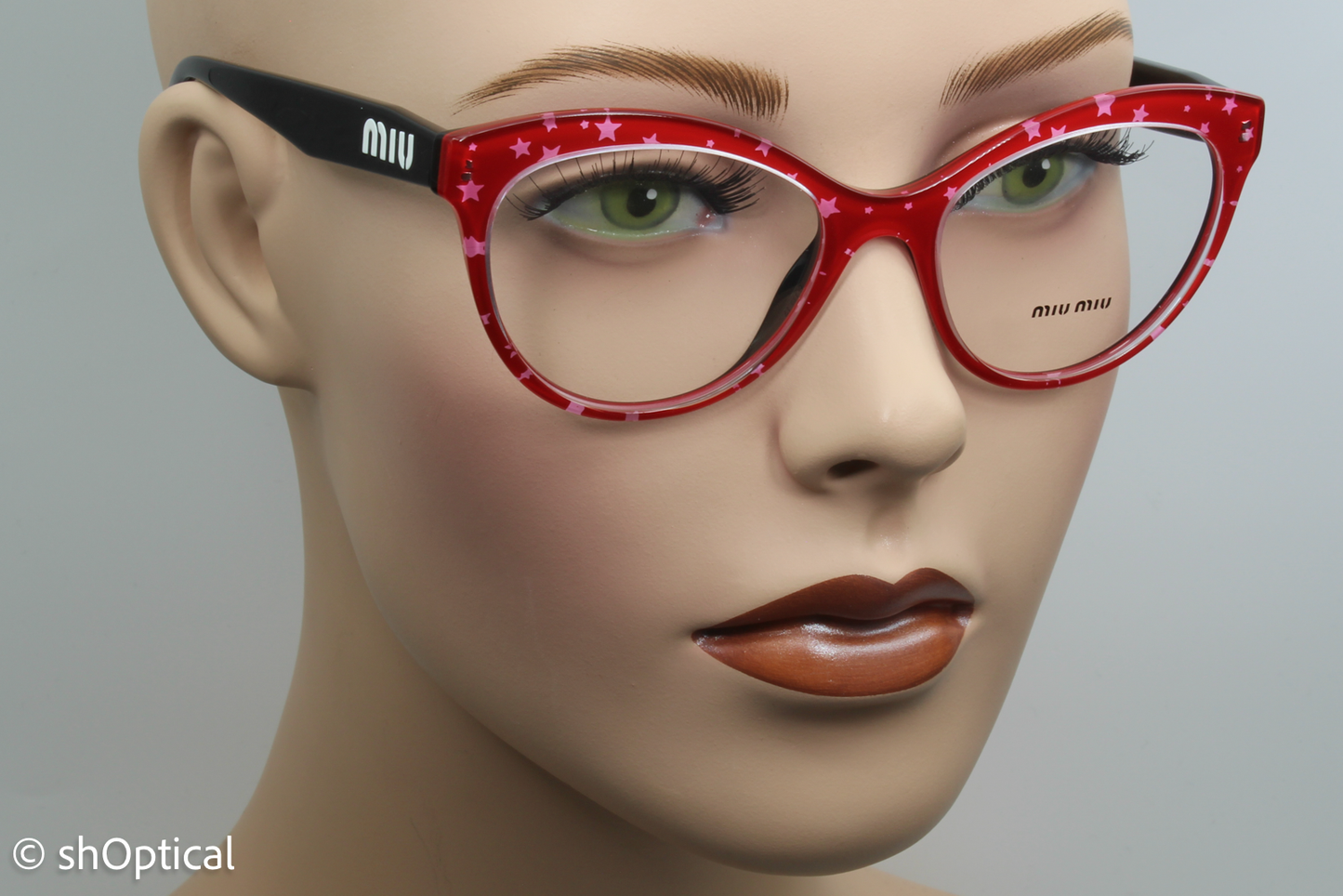 Miu Miu VMU04R  Female Cat Eye Glasses Frame Red 51mm