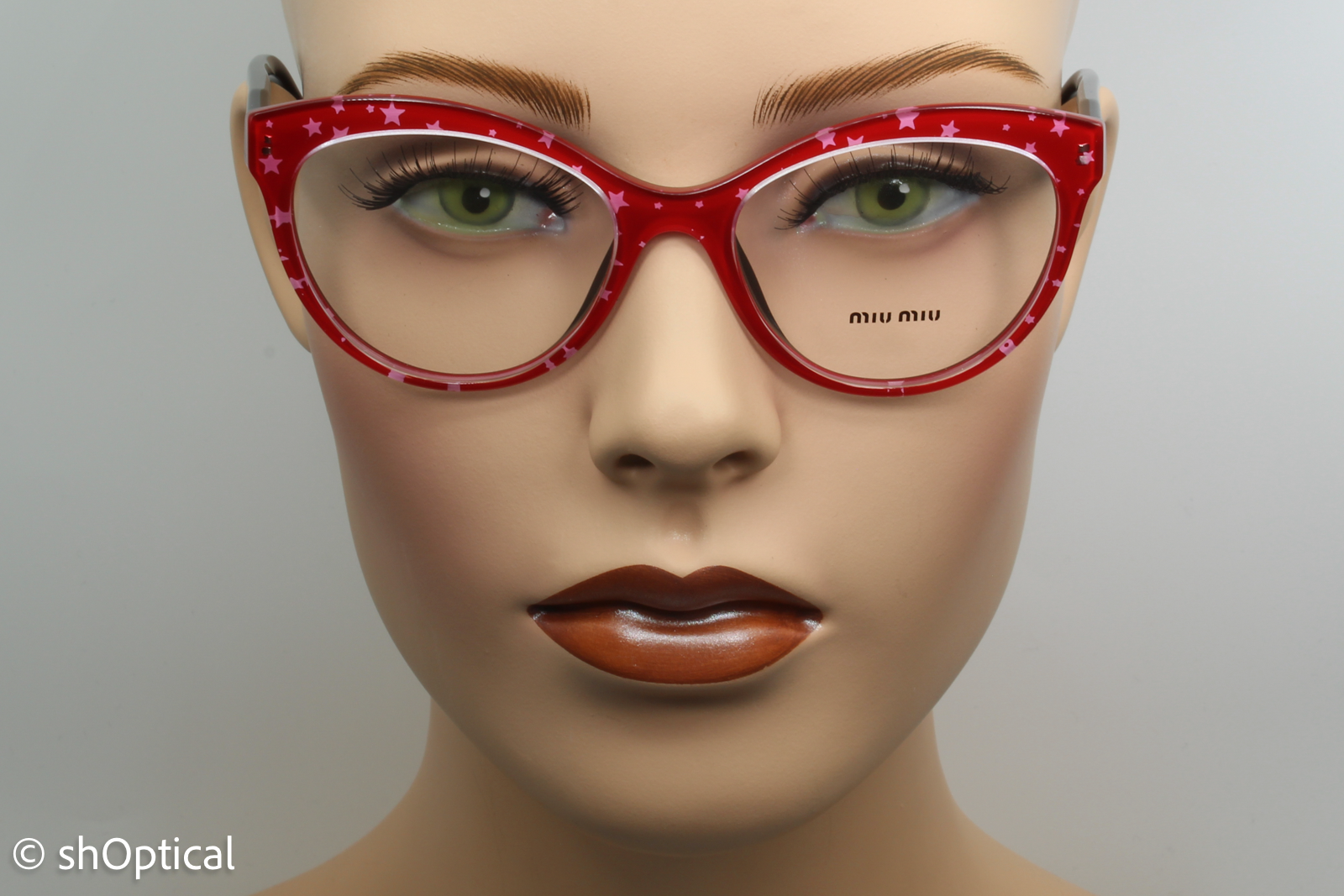 Miu Miu VMU04R  Female Cat Eye Glasses Frame Red 51mm