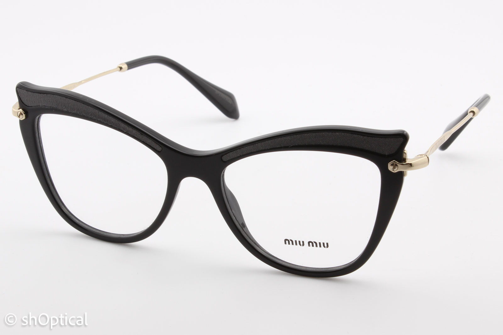 Miu Miu VMU06P  Female Cat Eye Glasses Frame Black 51mm