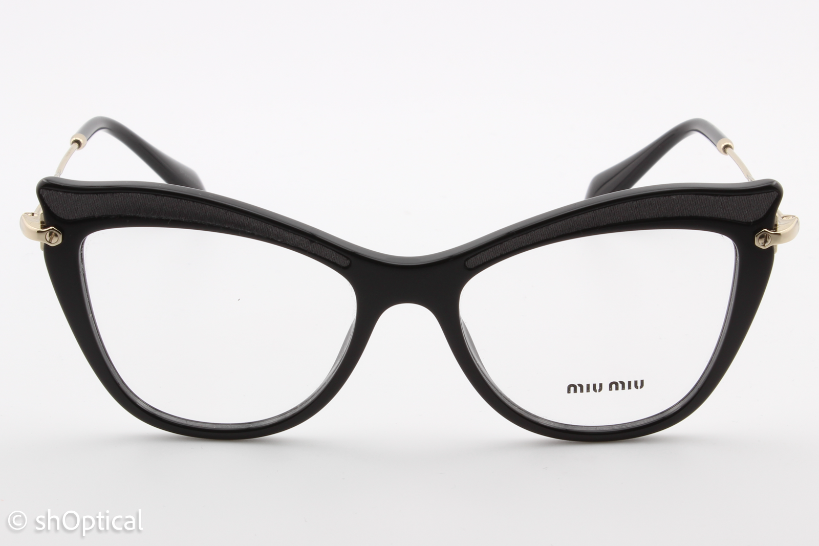 Miu Miu VMU06P  Female Cat Eye Glasses Frame Black 51mm