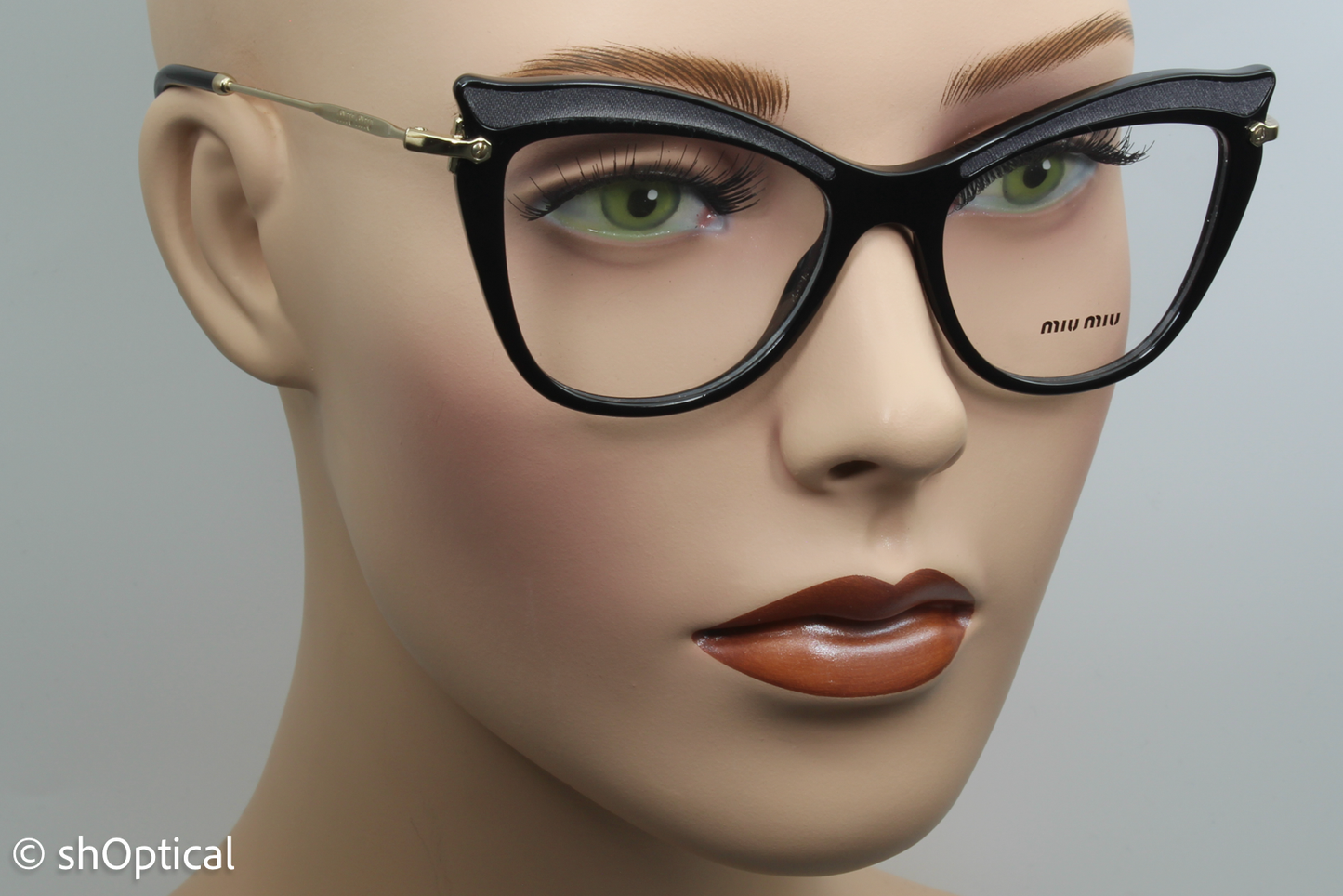 Miu Miu VMU06P  Female Cat Eye Glasses Frame Black 51mm