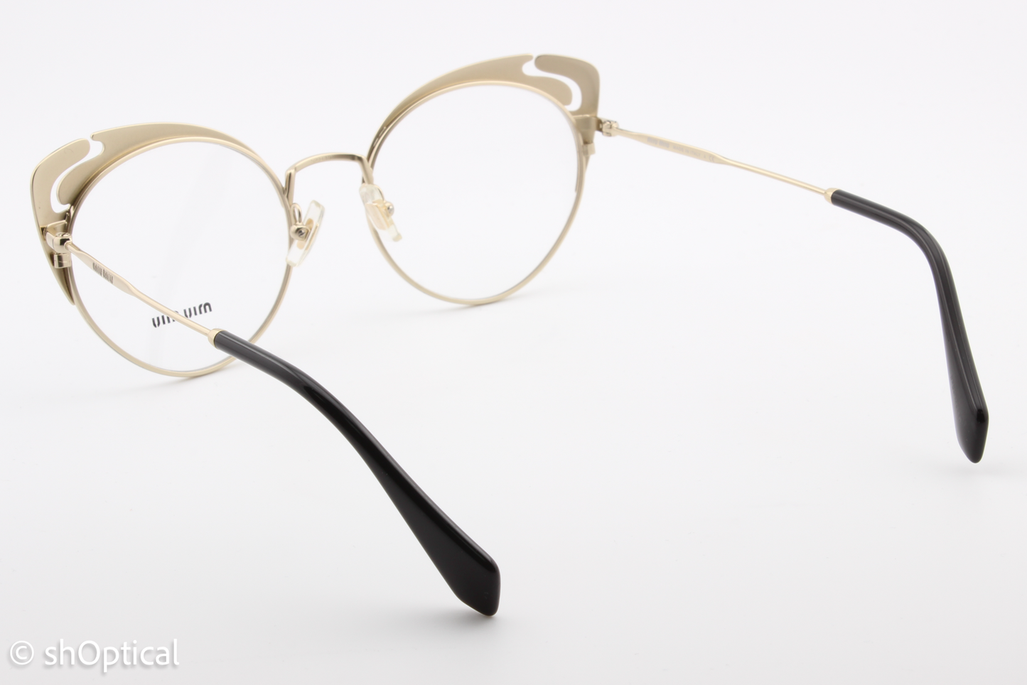 Miu Miu VMU50R  Female Cat Eye Glasses Frame Black & Gold 52mm