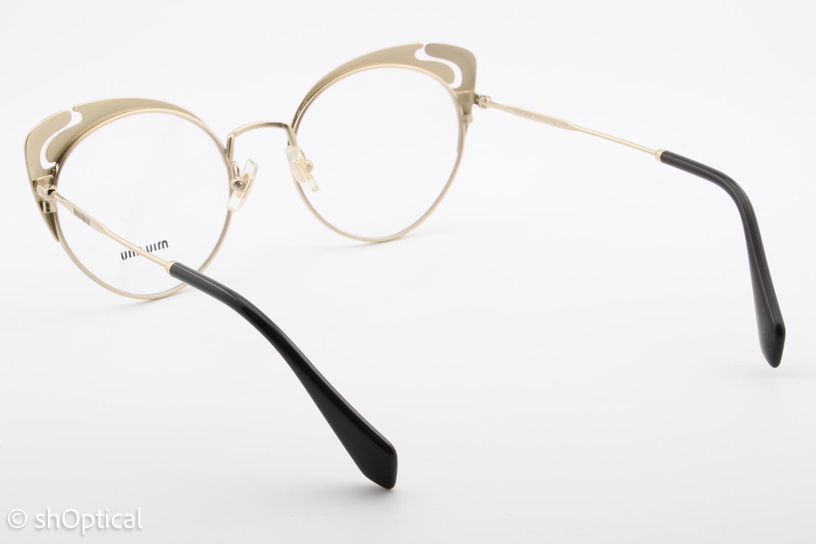 Miu Miu VMU50R  Female Cat Eye Glasses Frame Black & Gold 52mm