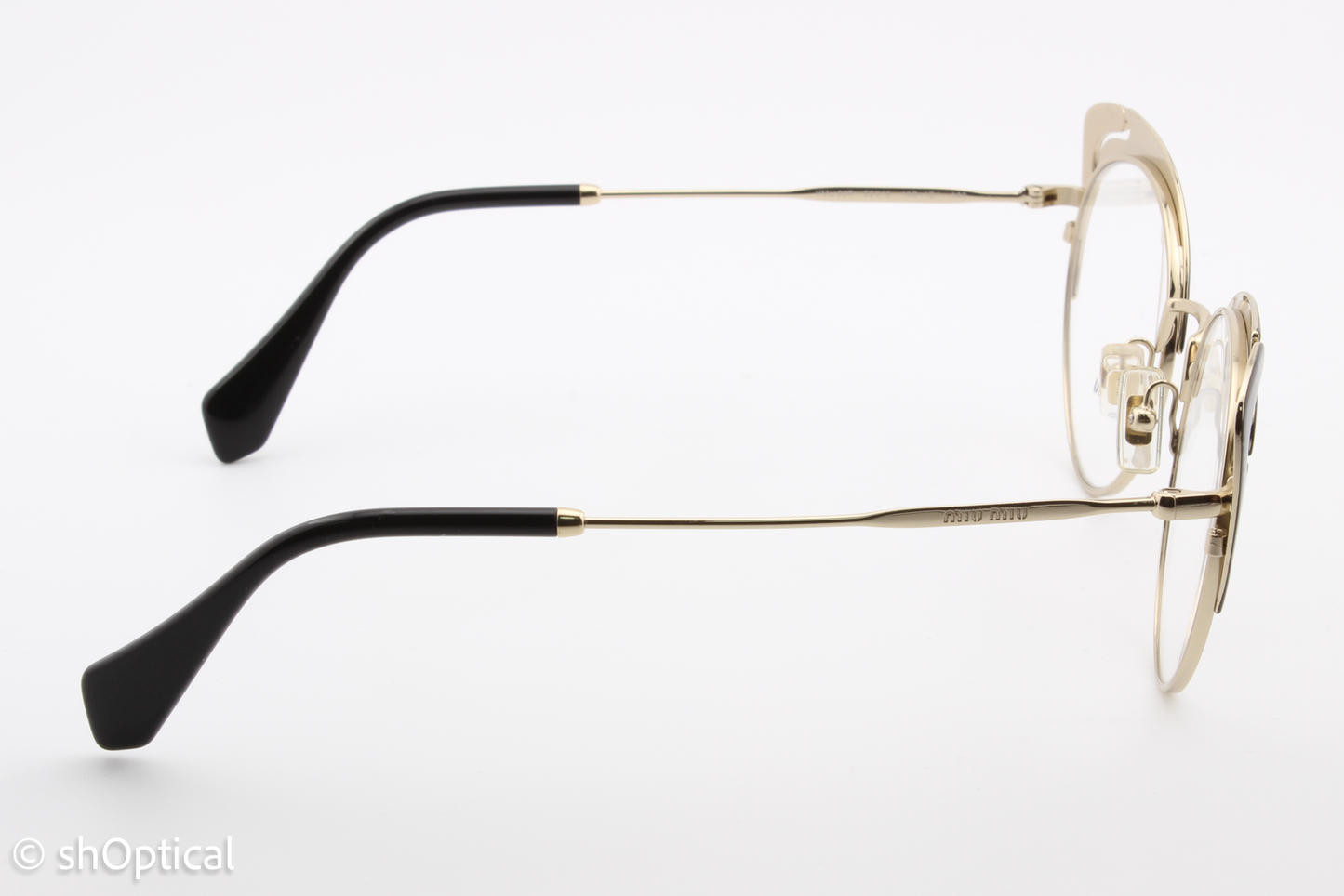 Miu Miu VMU50R  Female Cat Eye Glasses Frame Black & Gold 52mm