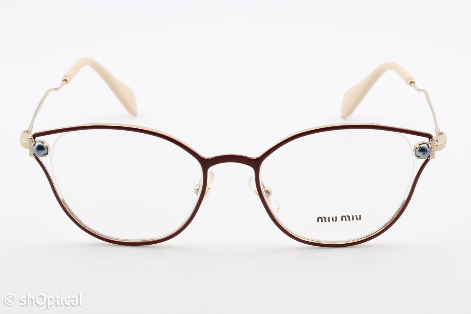 Miu Miu VMU53Q  Female Cat Eye Glasses Frame Burgundy 50mm