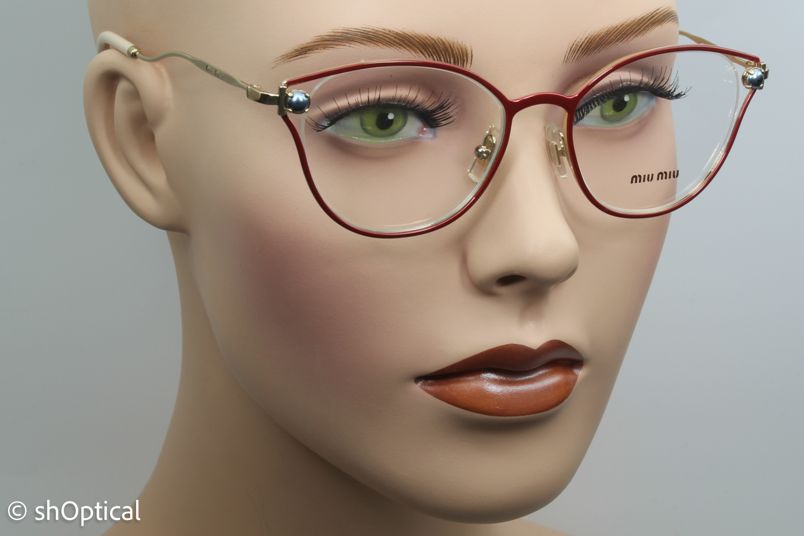 Miu Miu VMU53Q  Female Cat Eye Glasses Frame Burgundy 50mm