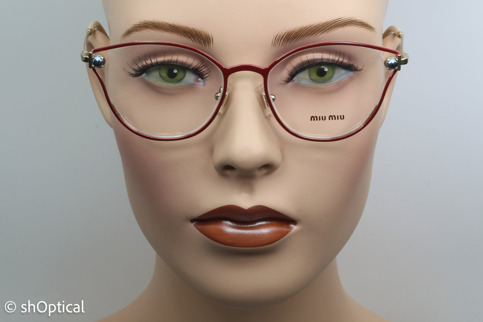 Miu Miu VMU53Q  Female Cat Eye Glasses Frame Burgundy 50mm