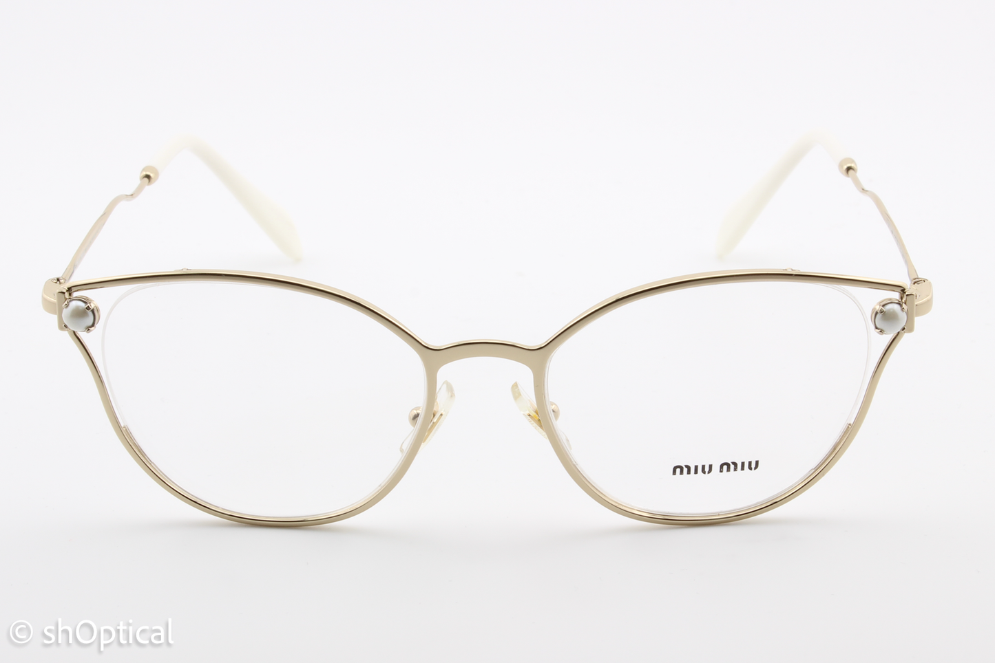 Miu Miu VMU53Q  Female Cat Eye Glasses Frame Gold 52mm