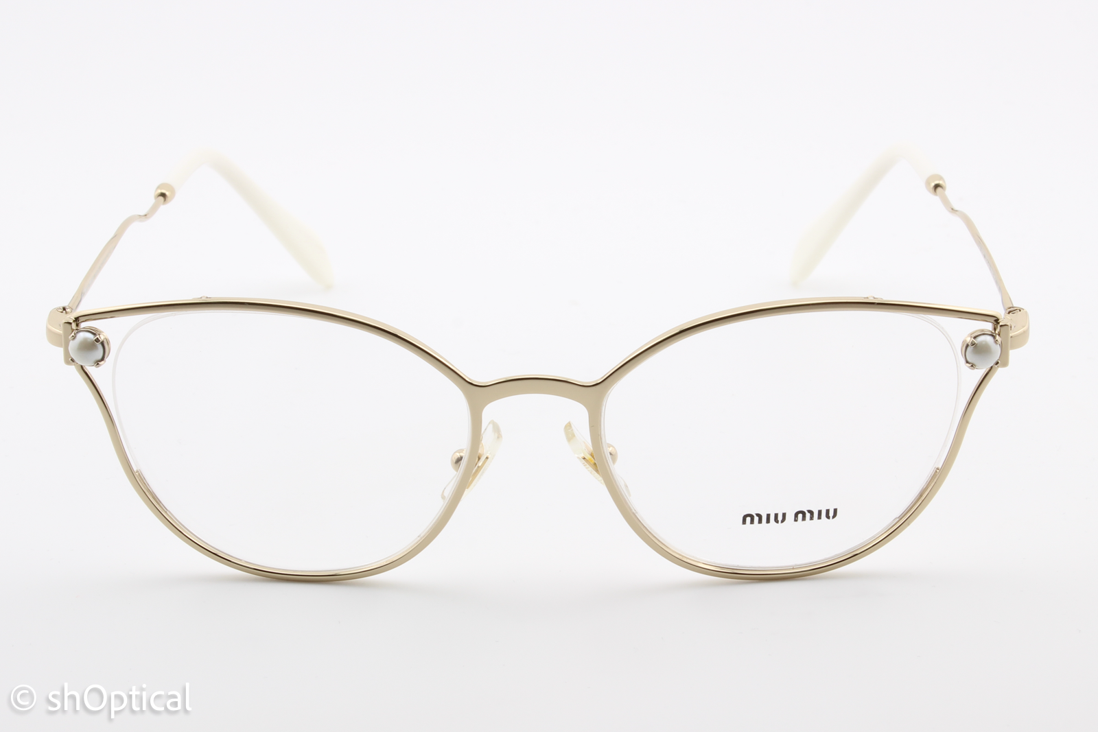 Miu Miu VMU53Q  Female Cat Eye Glasses Frame Gold 52mm