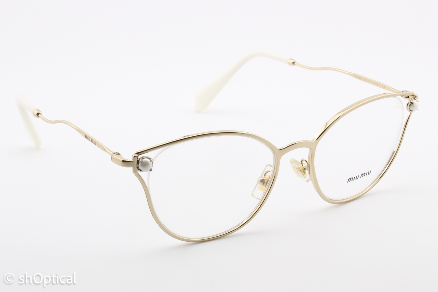 Miu Miu VMU53Q  Female Cat Eye Glasses Frame Gold 52mm