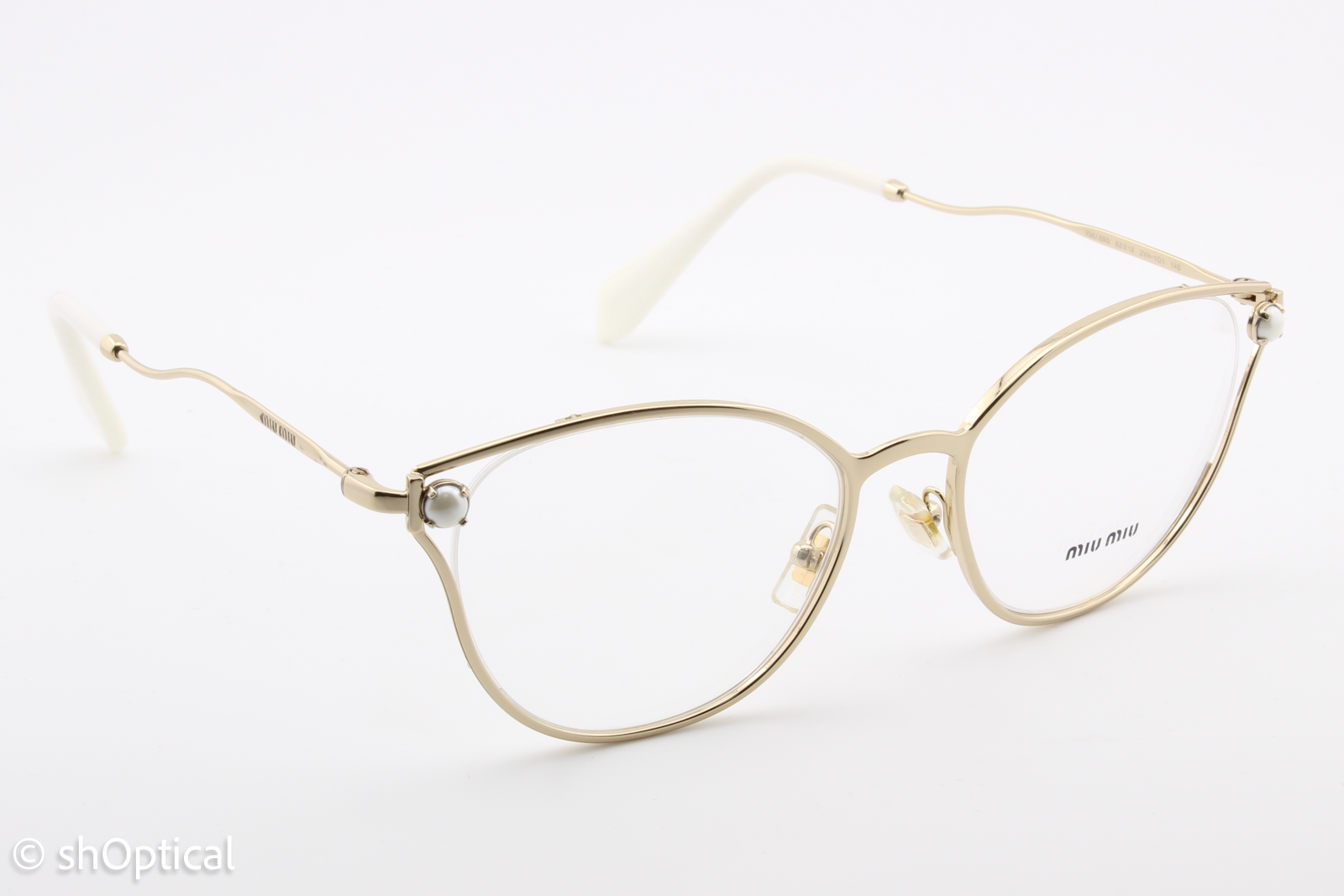Miu Miu VMU53Q  Female Cat Eye Glasses Frame Gold 52mm