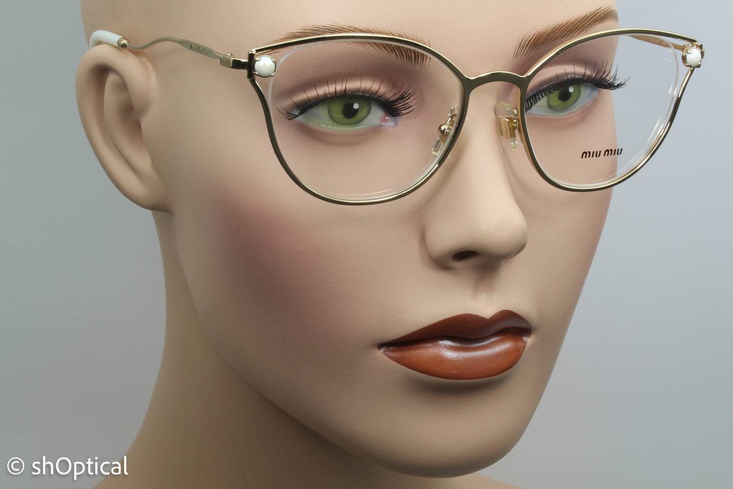 Miu Miu VMU53Q  Female Cat Eye Glasses Frame Gold 52mm