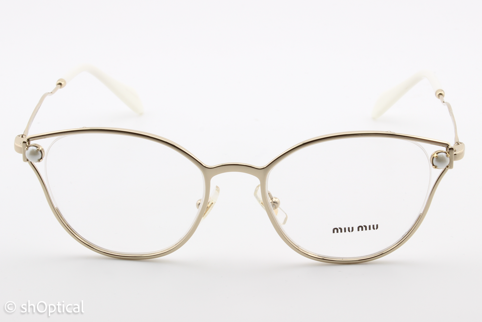 Miu Miu VMU530  Female Oval Glasses Frame Gold 50mm