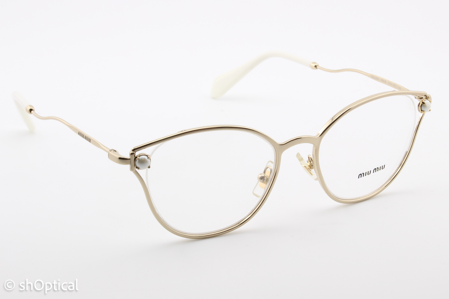 Miu Miu VMU530  Female Oval Glasses Frame Gold 50mm