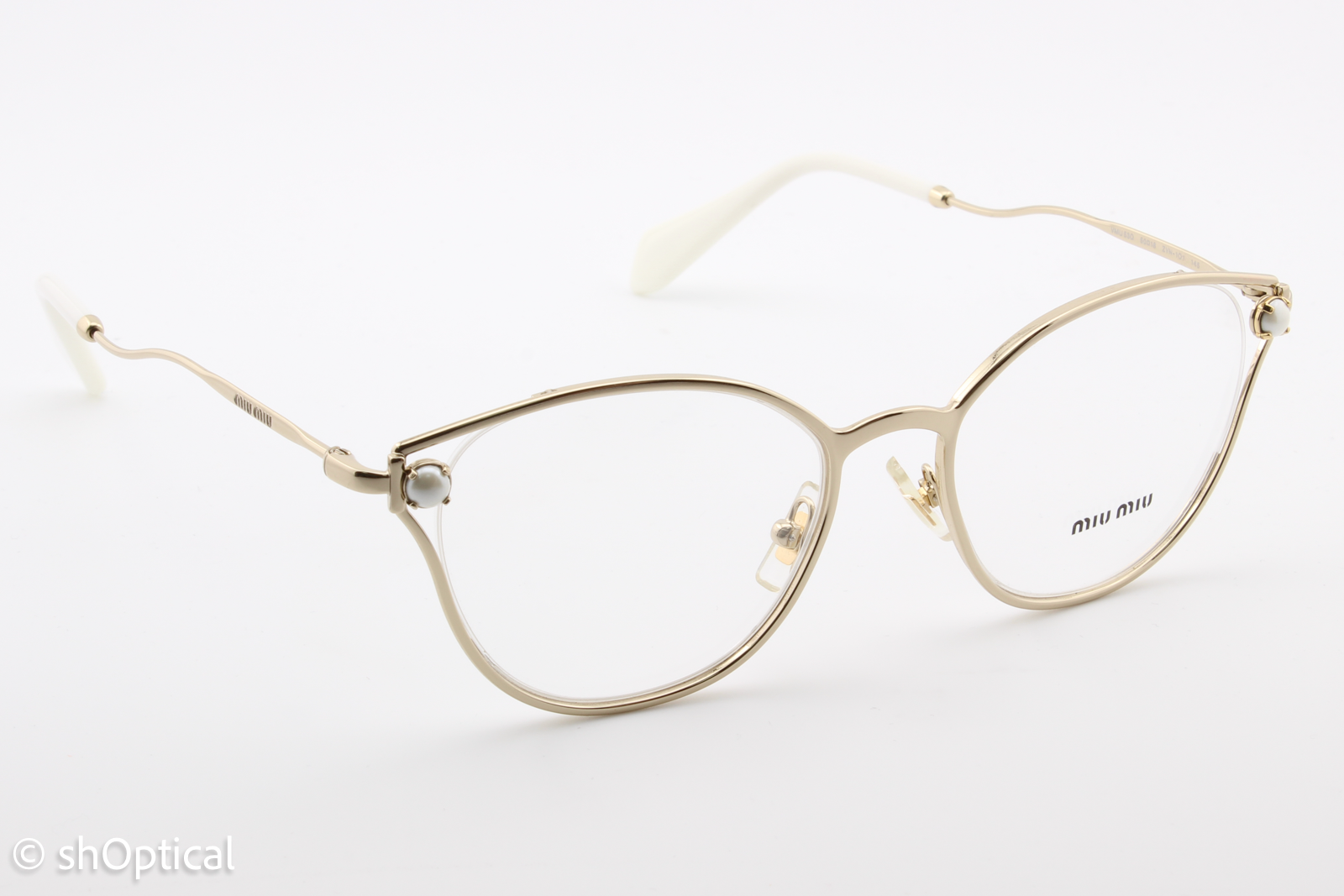 Miu Miu VMU530  Female Oval Glasses Frame Gold 50mm