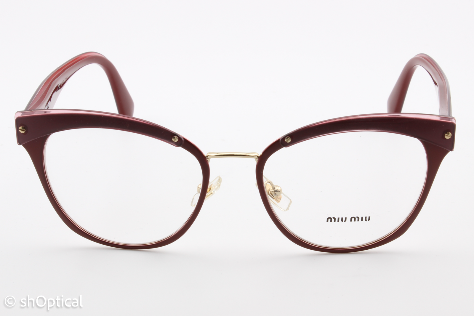 Miu Miu VMU54Q  Female Cat Eye Glasses Frame Burgundy 52mm