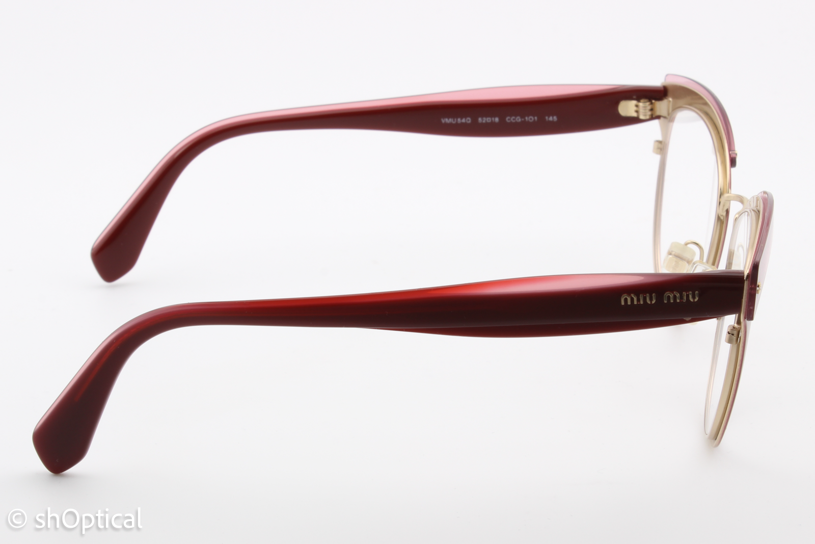 Miu Miu VMU54Q  Female Cat Eye Glasses Frame Burgundy 52mm