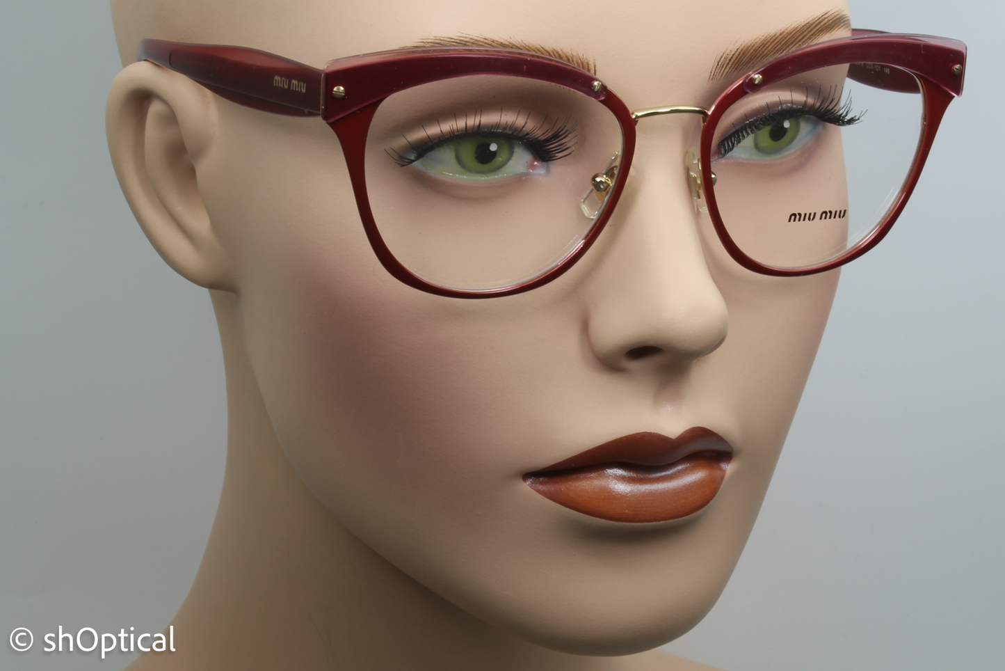 Miu Miu VMU54Q  Female Cat Eye Glasses Frame Burgundy 52mm