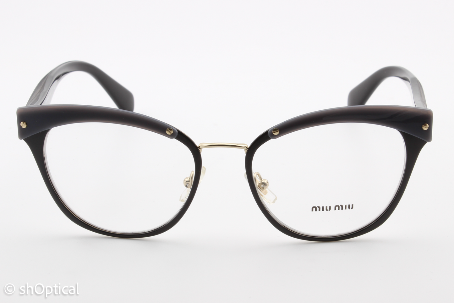 Miu Miu VMU54Q  Female Cat Eye Glasses Frame Black & Grey 52mm