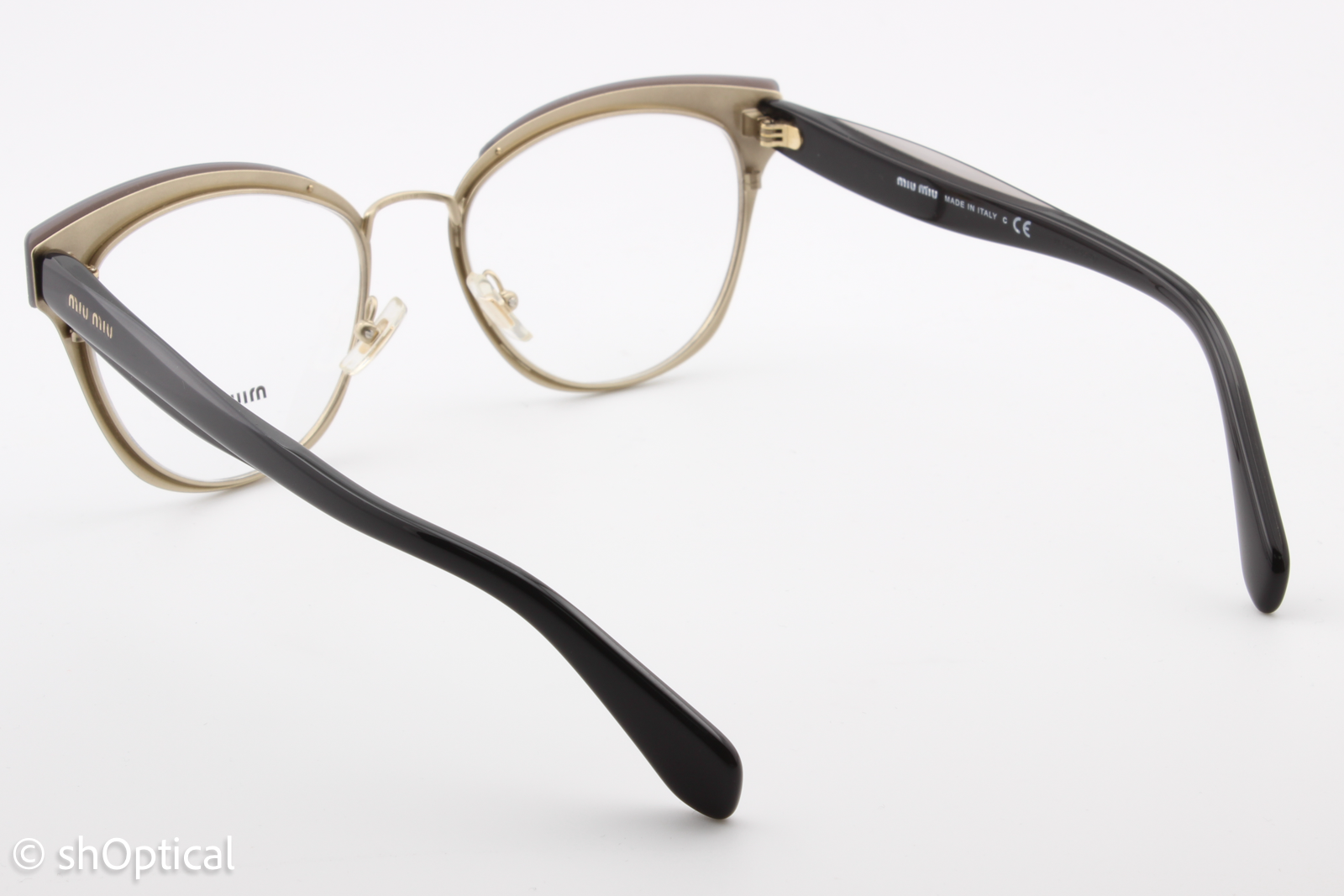 Miu Miu VMU54Q  Female Cat Eye Glasses Frame Black & Grey 52mm