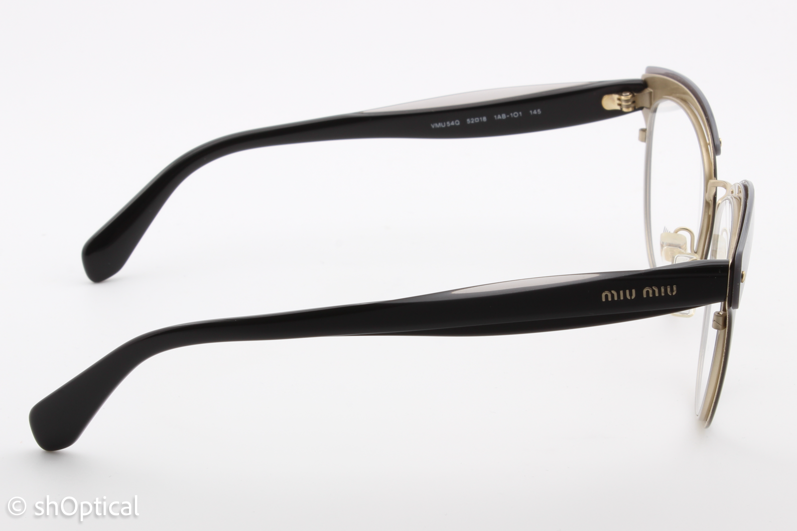 Miu Miu VMU54Q  Female Cat Eye Glasses Frame Black & Grey 52mm