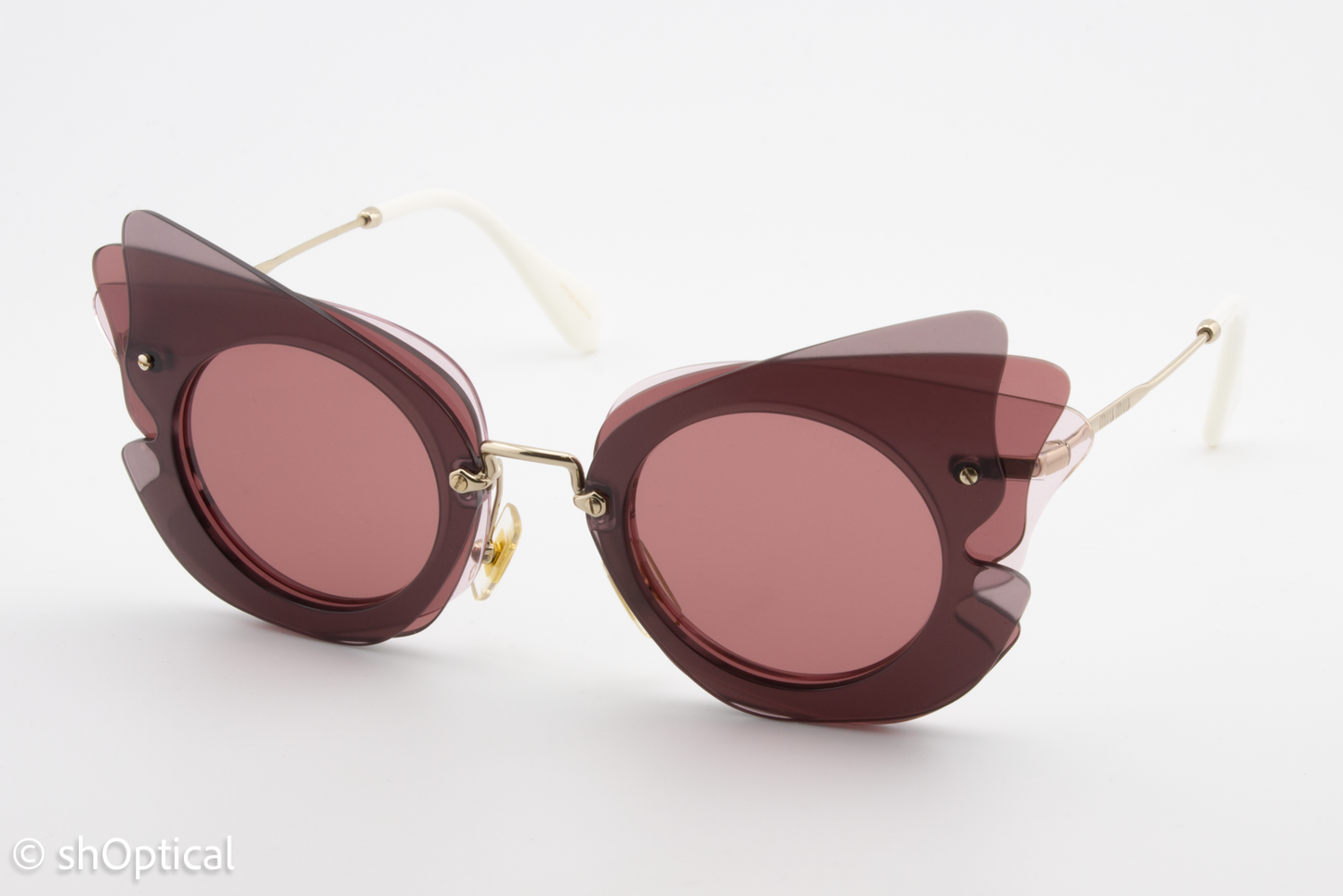 Miu Miu SMU02S VA5-0A0 Womens Full Rim Sunglasses Burgundy Pink 63mm