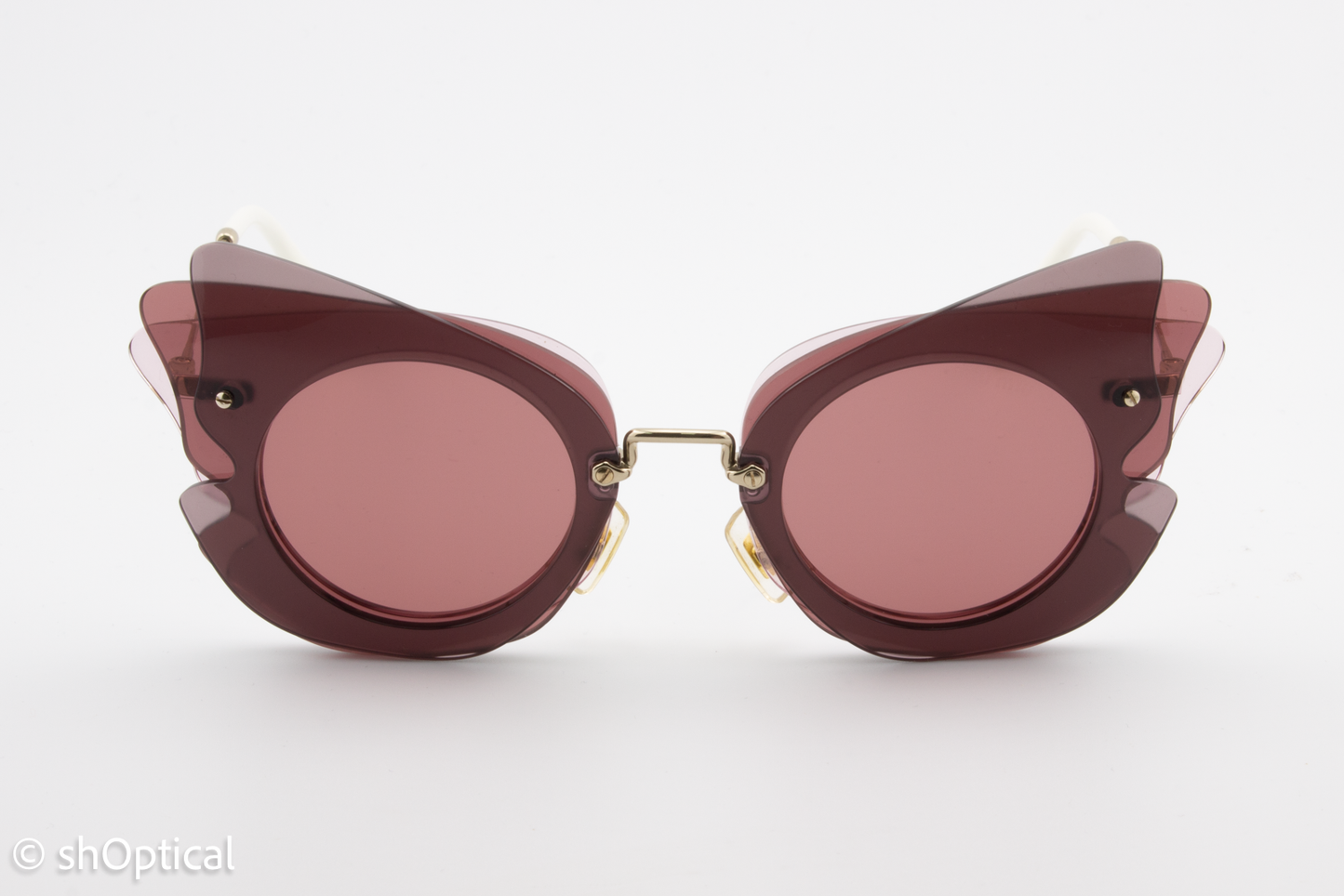 Miu Miu SMU02S VA5-0A0 Womens Full Rim Sunglasses Burgundy Pink 63mm