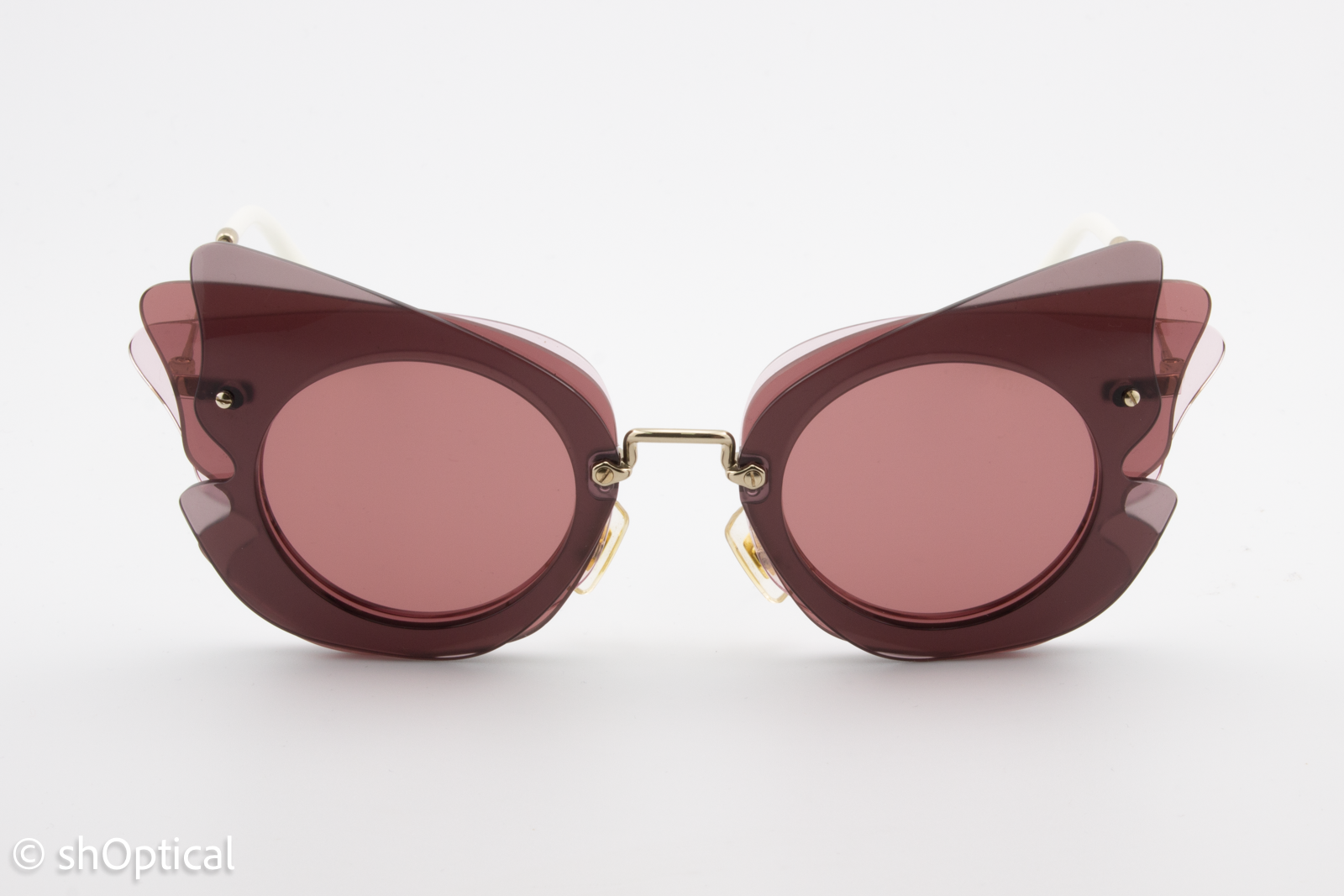 Miu Miu SMU02S VA5-0A0 Womens Full Rim Sunglasses Burgundy Pink 63mm