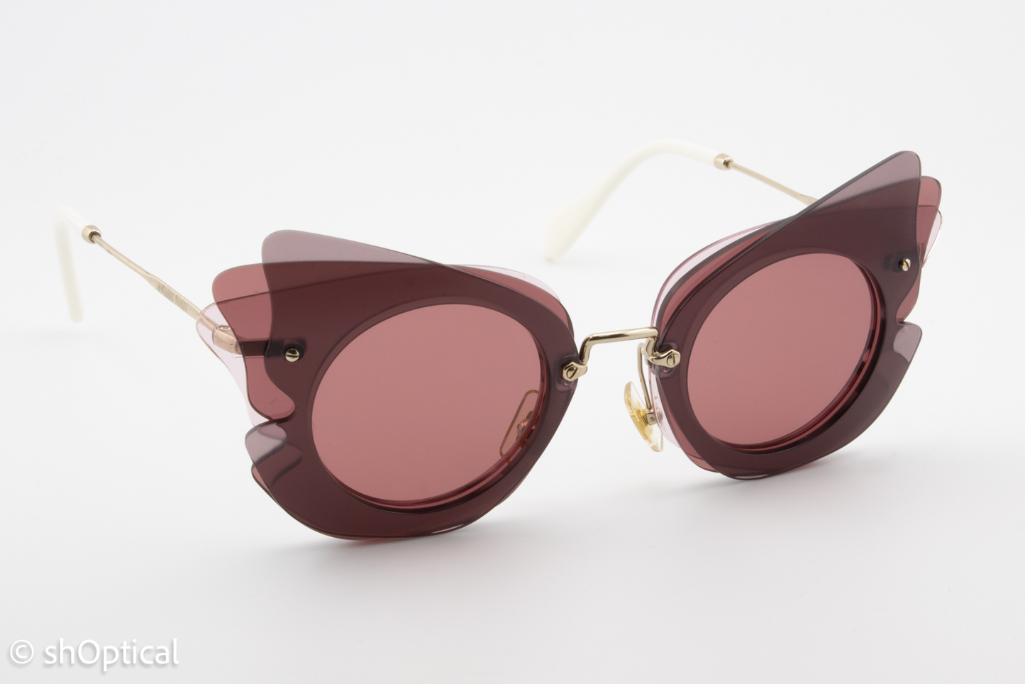 Miu Miu SMU02S VA5-0A0 Womens Full Rim Sunglasses Burgundy Pink 63mm