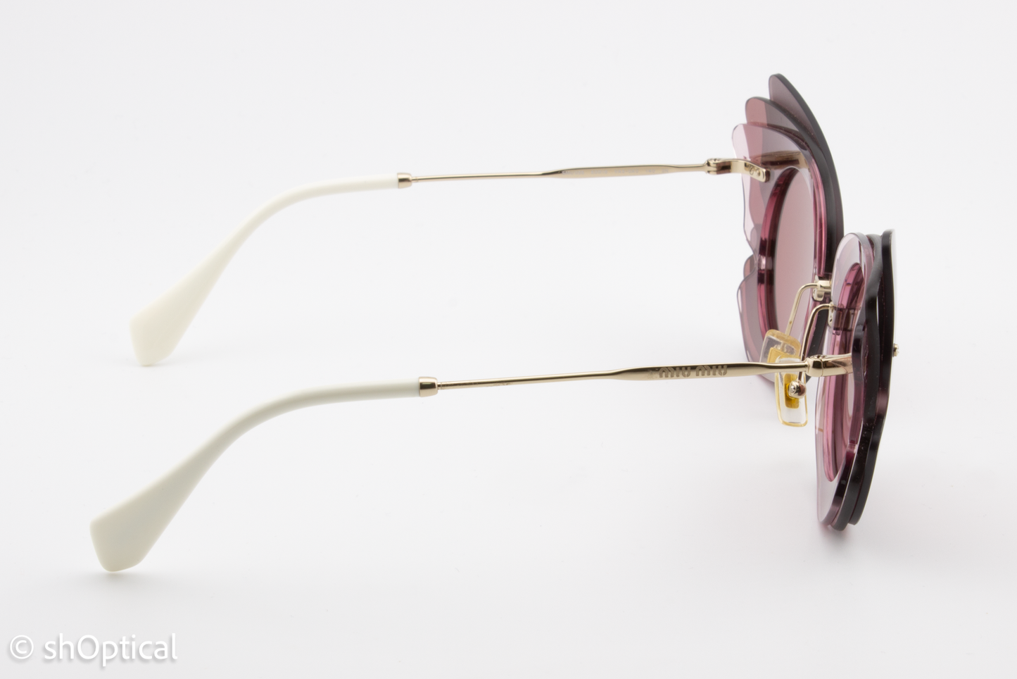 Miu Miu SMU02S VA5-0A0 Womens Full Rim Sunglasses Burgundy Pink 63mm