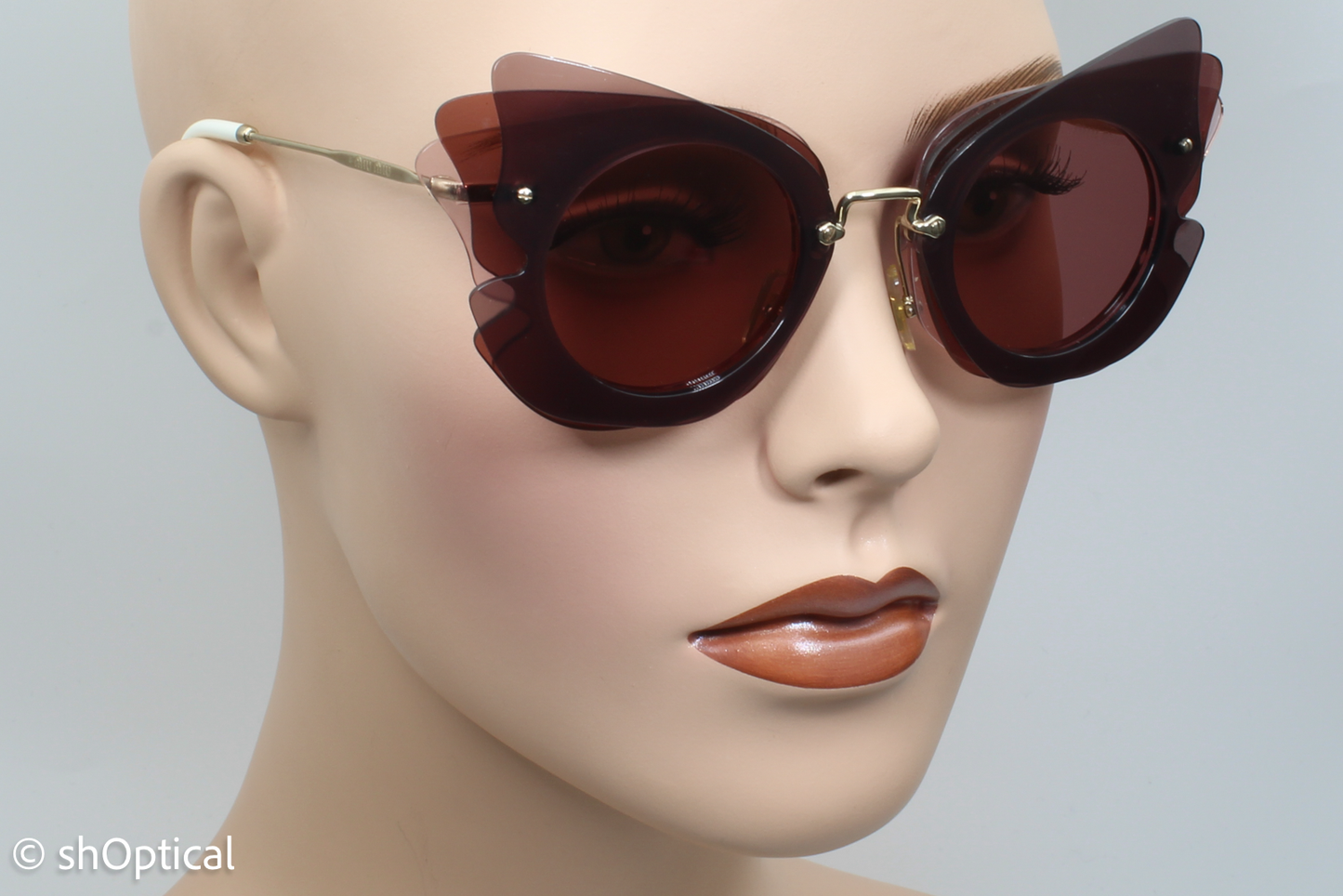 Miu Miu SMU02S VA5-0A0 Womens Full Rim Sunglasses Burgundy Pink 63mm