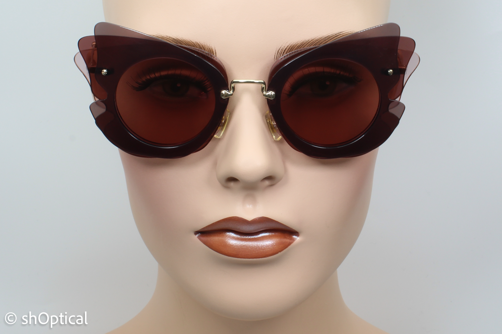 Miu Miu SMU02S VA5-0A0 Womens Full Rim Sunglasses Burgundy Pink 63mm