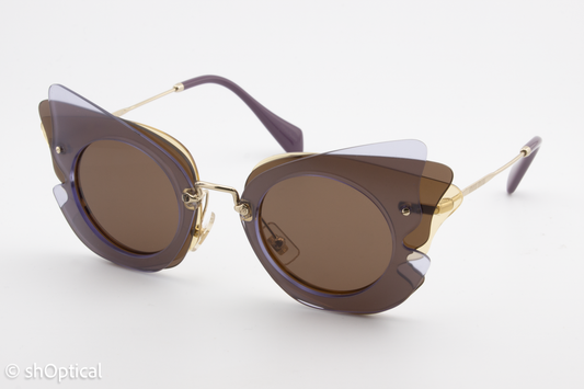 Miu Miu SMU02S VA6-8C1 Womens Full Rim Sunglasses Brown 63mm