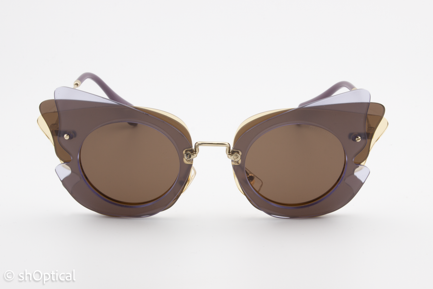 Miu Miu SMU02S VA6-8C1 Womens Full Rim Sunglasses Brown 63mm