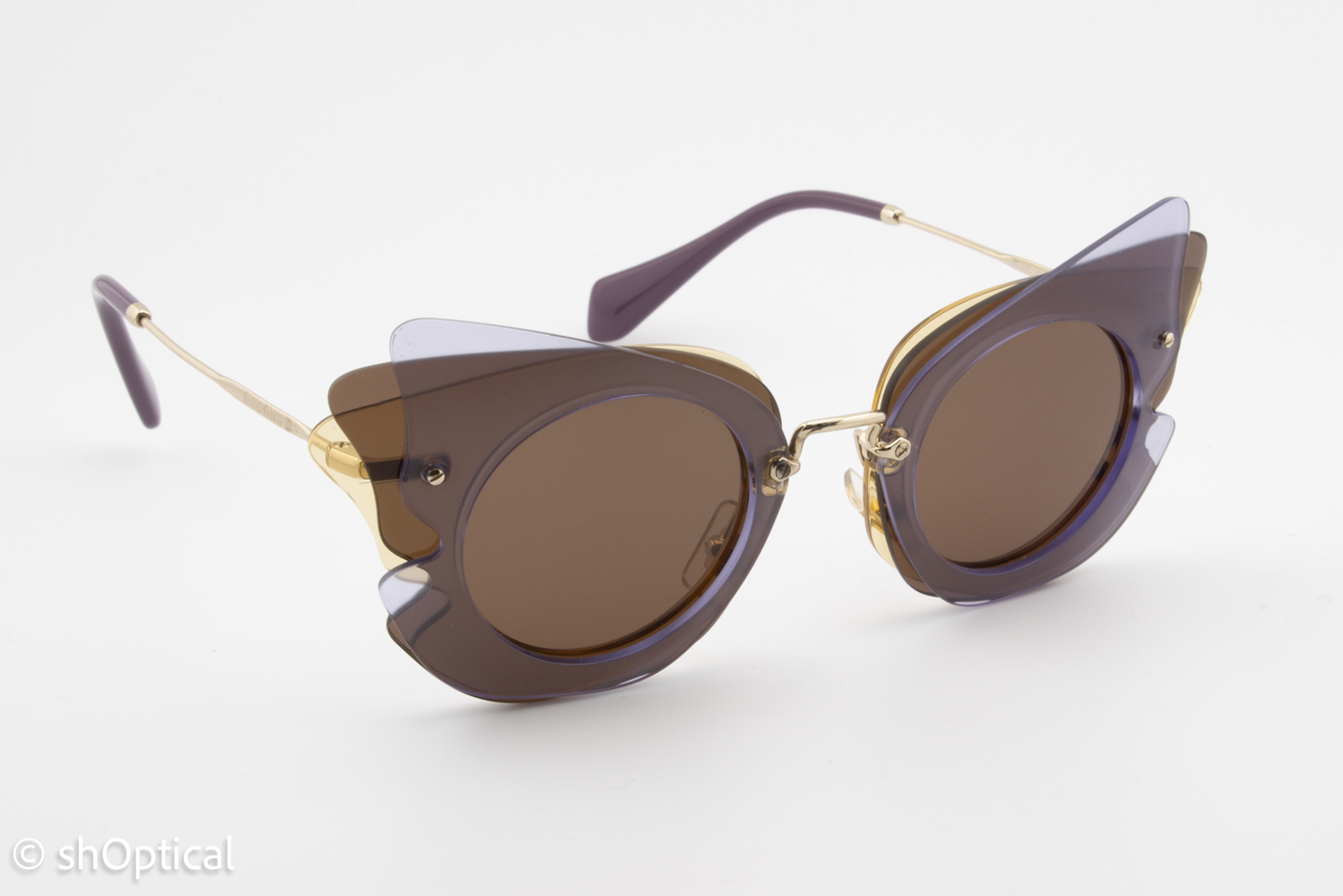 Miu Miu SMU02S VA6-8C1 Womens Full Rim Sunglasses Brown 63mm