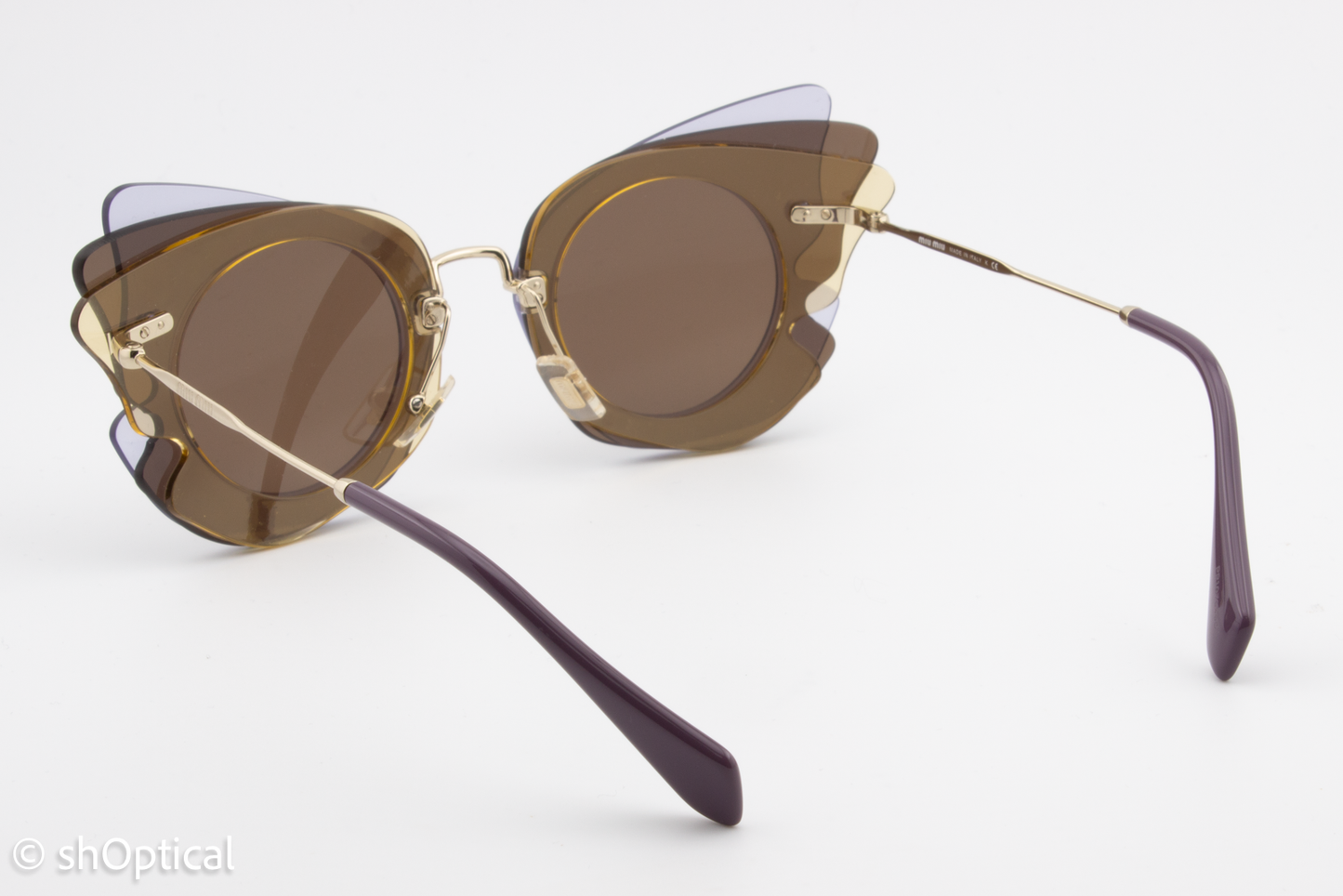 Miu Miu SMU02S VA6-8C1 Womens Full Rim Sunglasses Brown 63mm