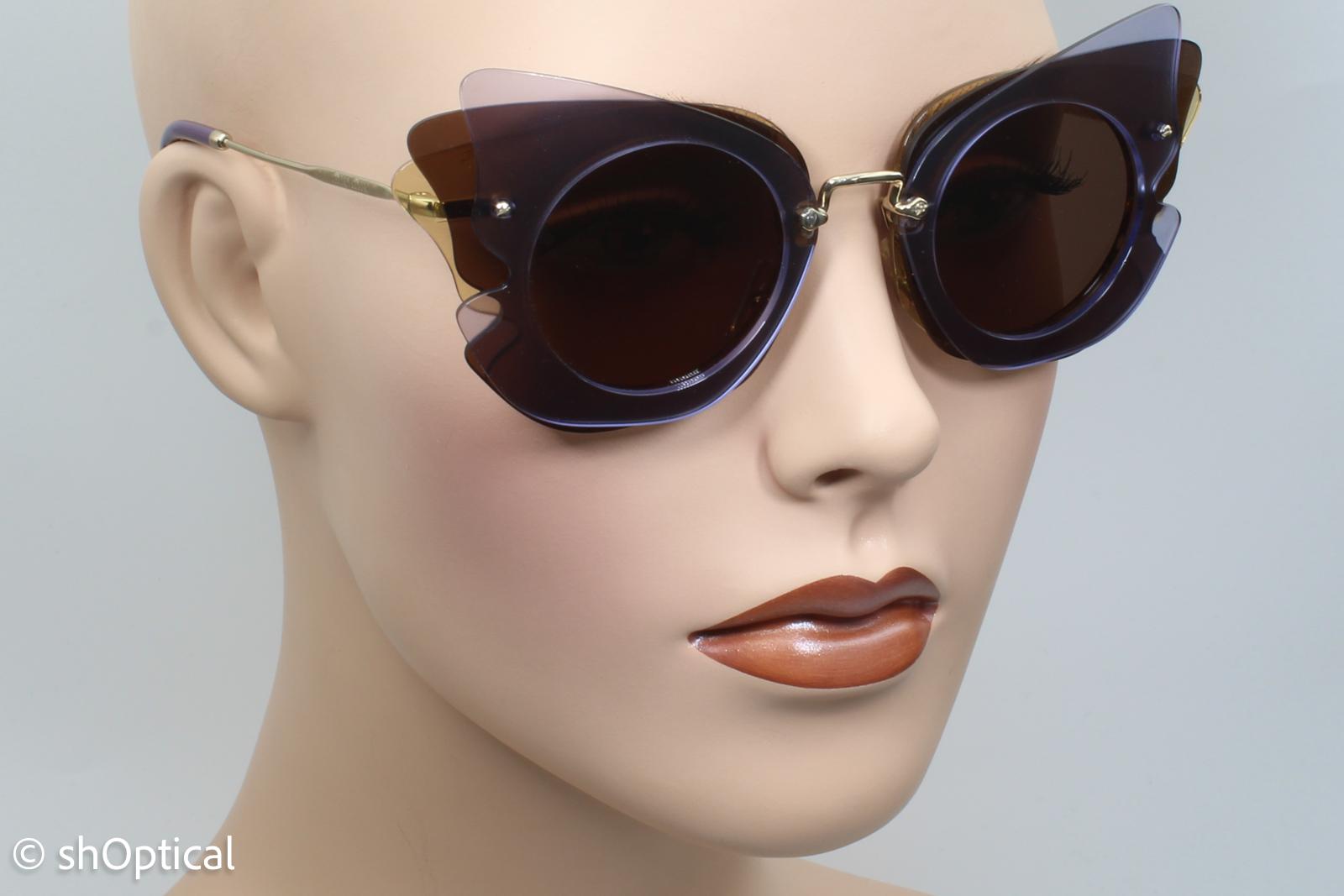 Miu Miu SMU02S VA6-8C1 Womens Full Rim Sunglasses Brown 63mm