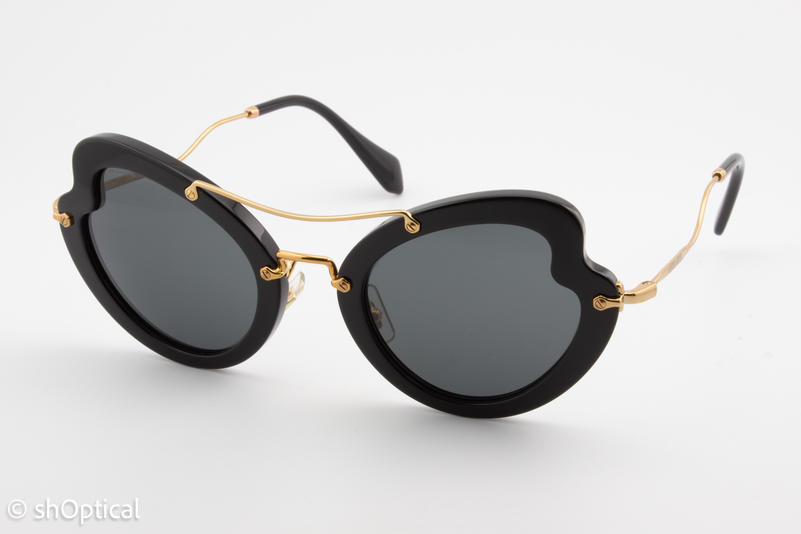 Miu Miu SMU11R 1AB-1A1 Womens Full Rim Sunglasses Black 52mm