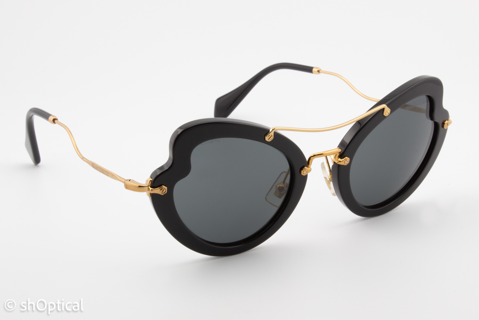 Miu Miu SMU11R 1AB-1A1 Womens Full Rim Sunglasses Black 52mm