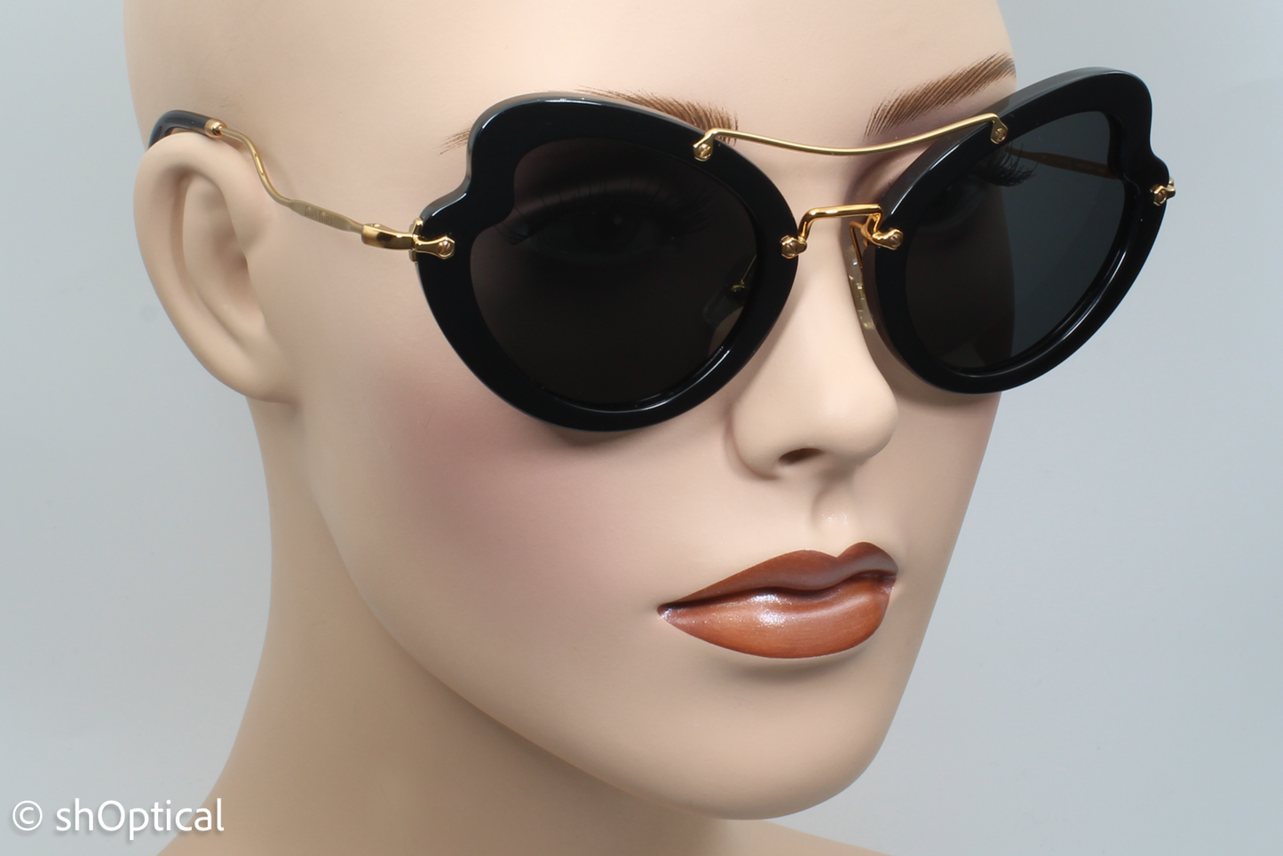 Miu Miu SMU11R 1AB-1A1 Womens Full Rim Sunglasses Black 52mm