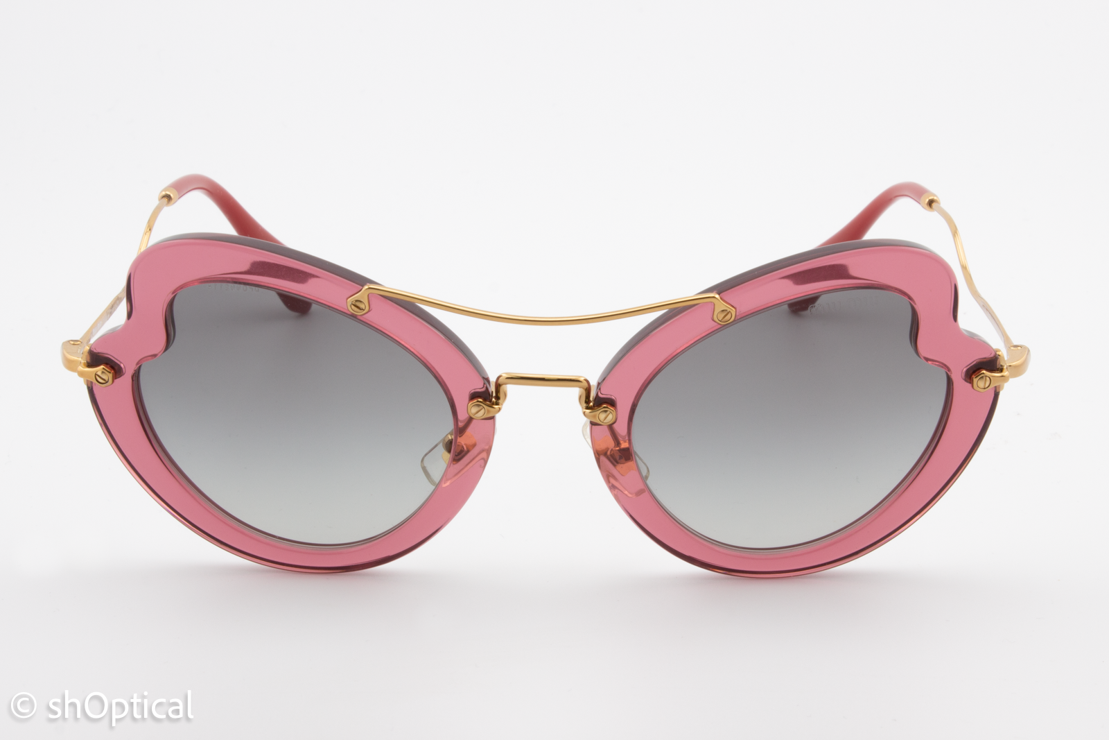 Miu Miu SMU11R USU-3M1 Womens Full Rim Sunglasses Transparent Pink 52mm