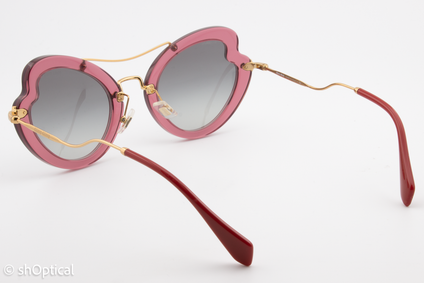 Miu Miu SMU11R USU-3M1 Womens Full Rim Sunglasses Transparent Pink 52mm