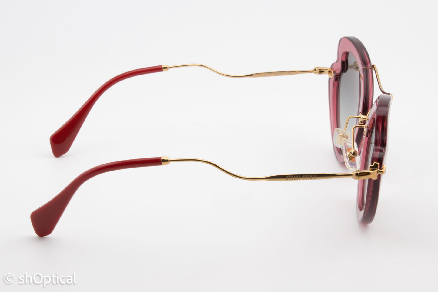 Miu Miu SMU11R USU-3M1 Womens Full Rim Sunglasses Transparent Pink 52mm