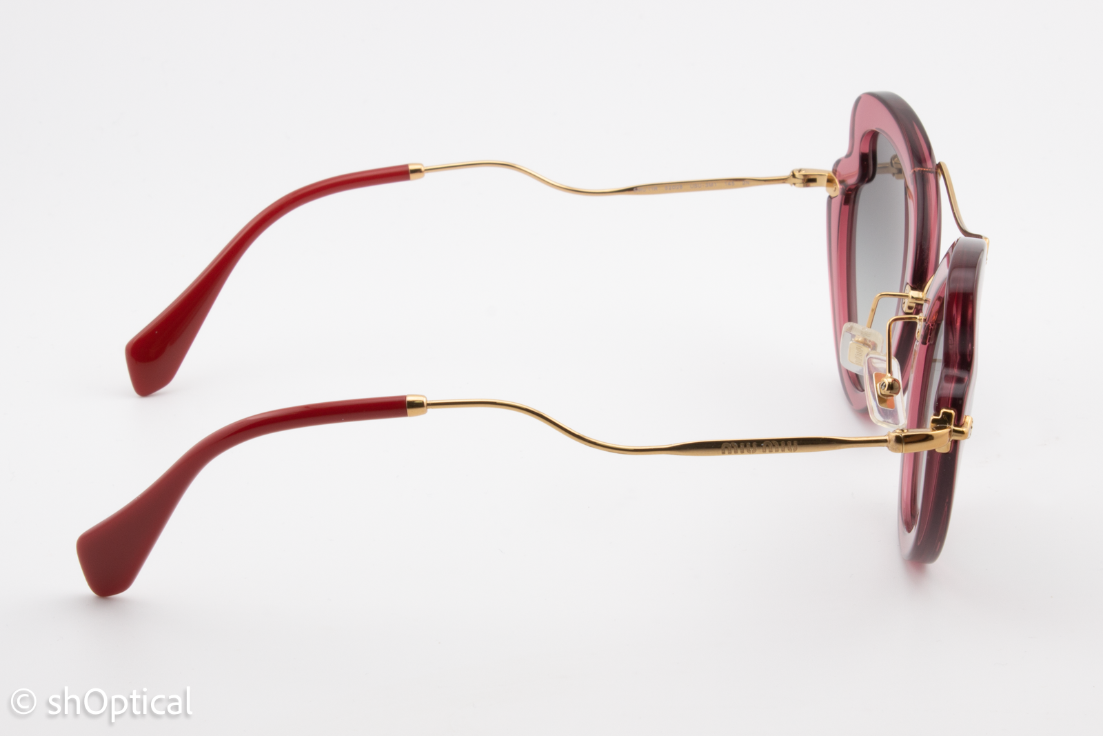 Miu Miu SMU11R USU-3M1 Womens Full Rim Sunglasses Transparent Pink 52mm