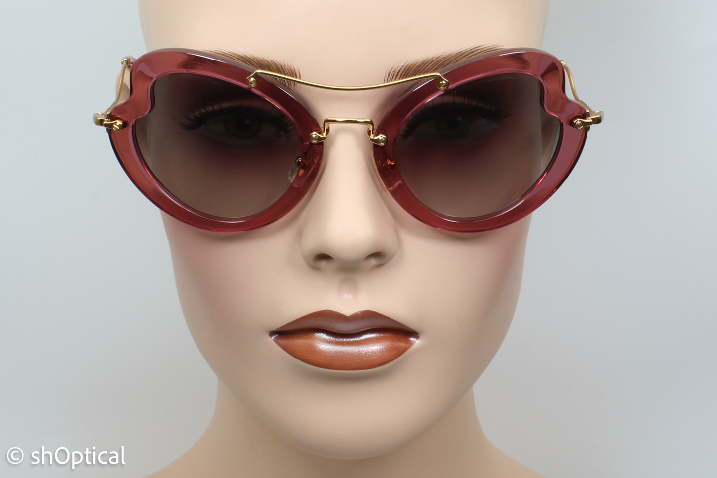 Miu Miu SMU11R USU-3M1 Womens Full Rim Sunglasses Transparent Pink 52mm