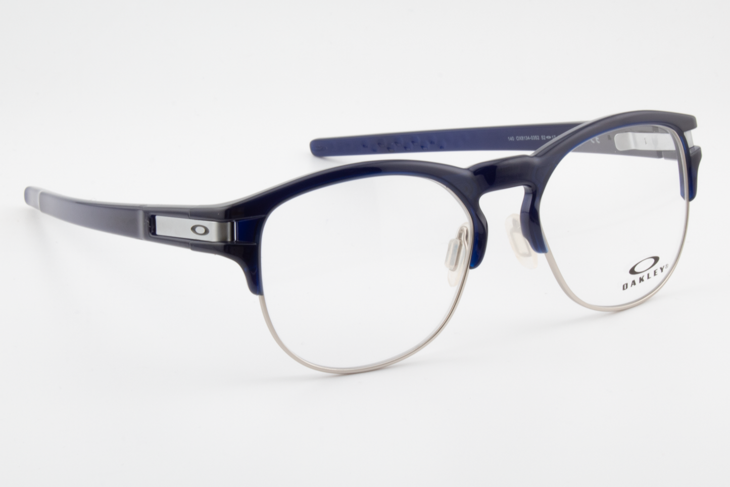 Oakley OX8134 LATCH KEY  Unisex Round Glasses Frame Polished Ice Blue 52mm