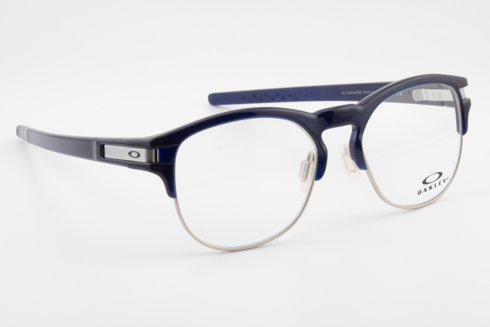 Oakley OX8134 LATCH KEY  Unisex Round Glasses Frame Polished Ice Blue 52mm